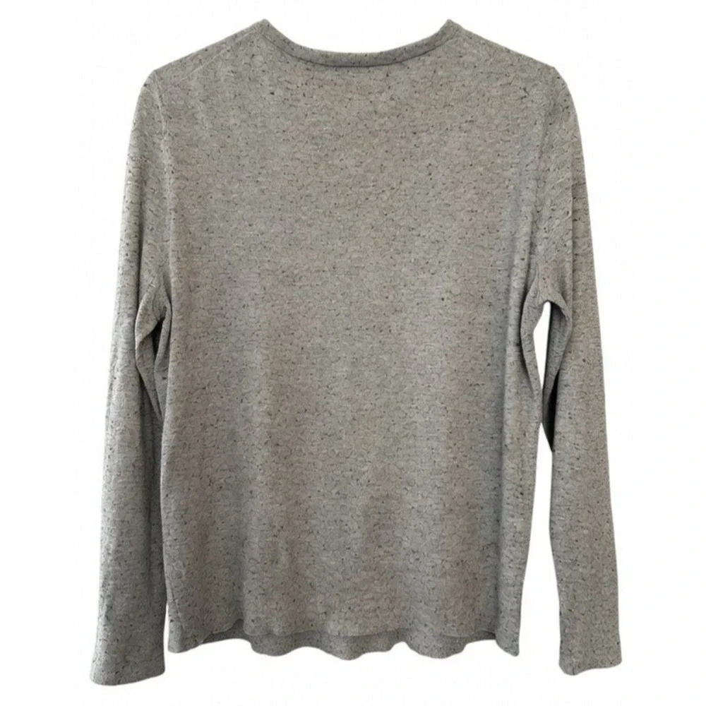 Lands End Womens Large Gray Cardigan Sweater Button Front Cotton Blend Knit - Picture 3 of 9